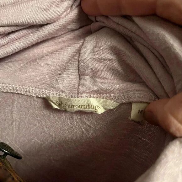 Soft surroundings lindy tunic pullover sweater M w/ thumb holes asymmetrical - Picture 4 of 6